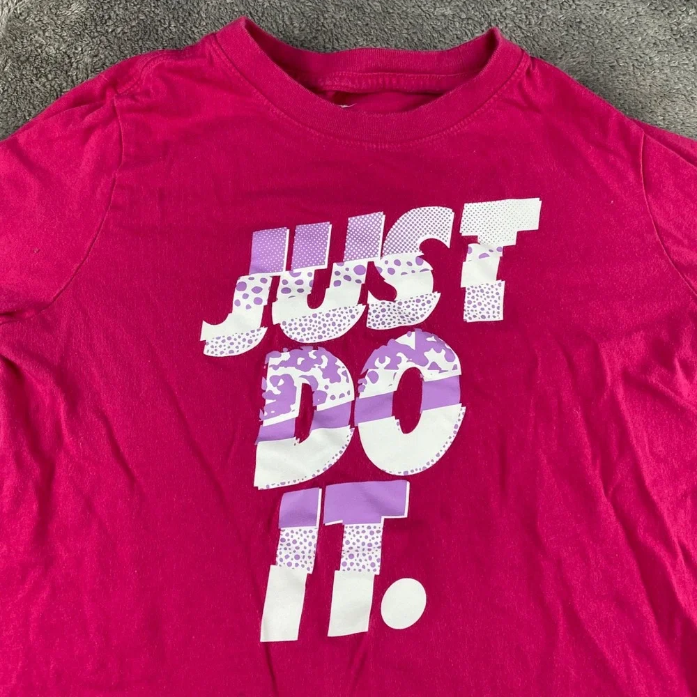 Nike Sportswear Just Do It Short Sleeve T-shirt Youth Girls Medium Pink